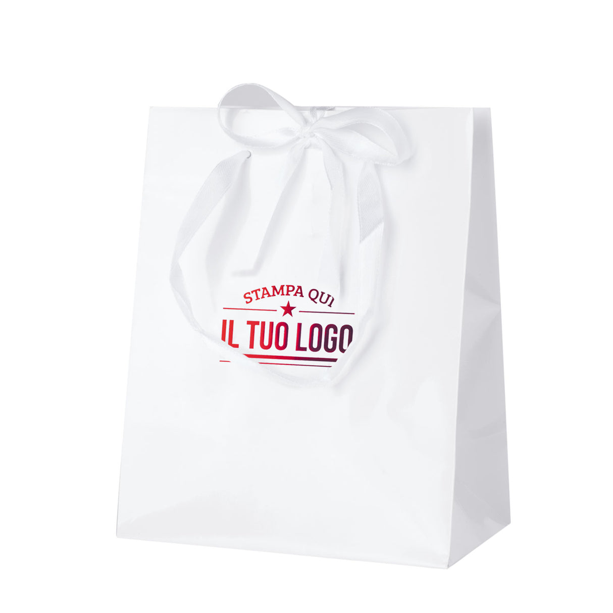 Shopper Carta Lusso Finiture Raso Personalizzabile