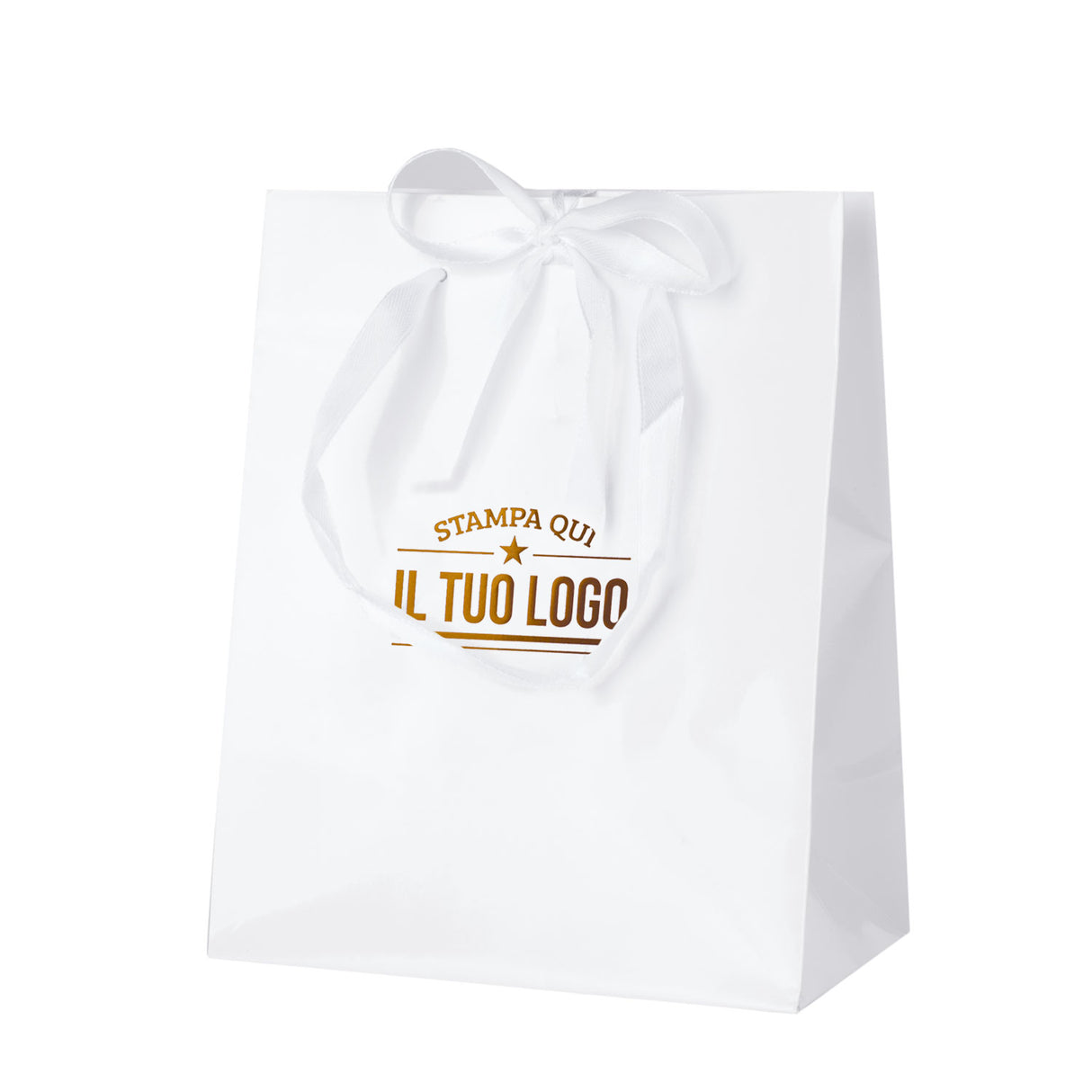 Shopper Carta Lusso Finiture Raso Personalizzabile