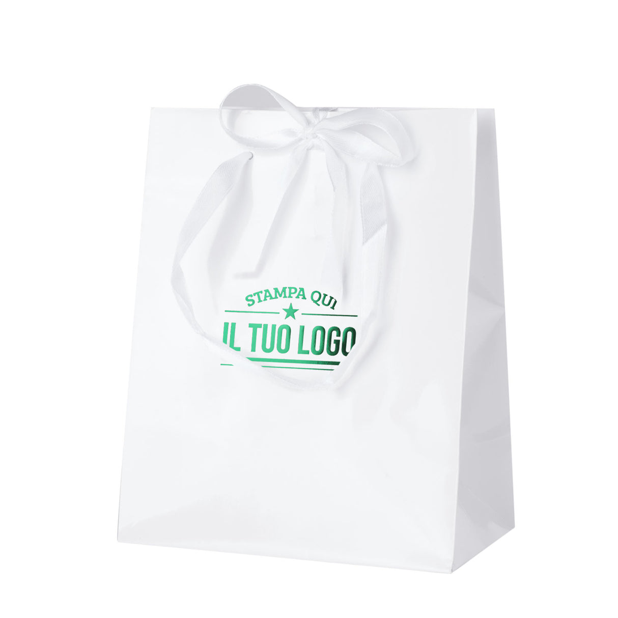 Shopper Carta Lusso Finiture Raso Personalizzabile