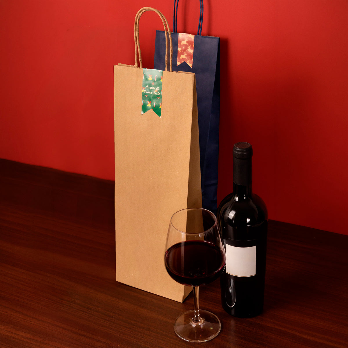 Sac cadeau pour bouteilles en papier Sealing coloré Cordonnet