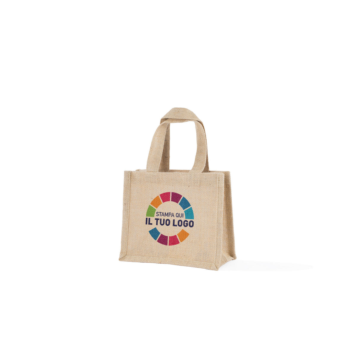 Shopper in Juta Personalizzabile con Manico Piatto
