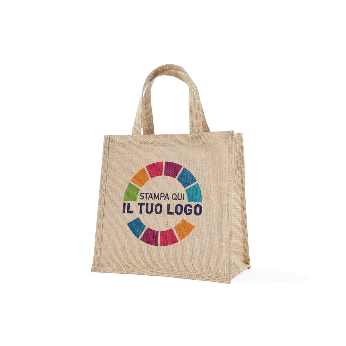 Shopper in Juta Personalizzabile con Manico Piatto