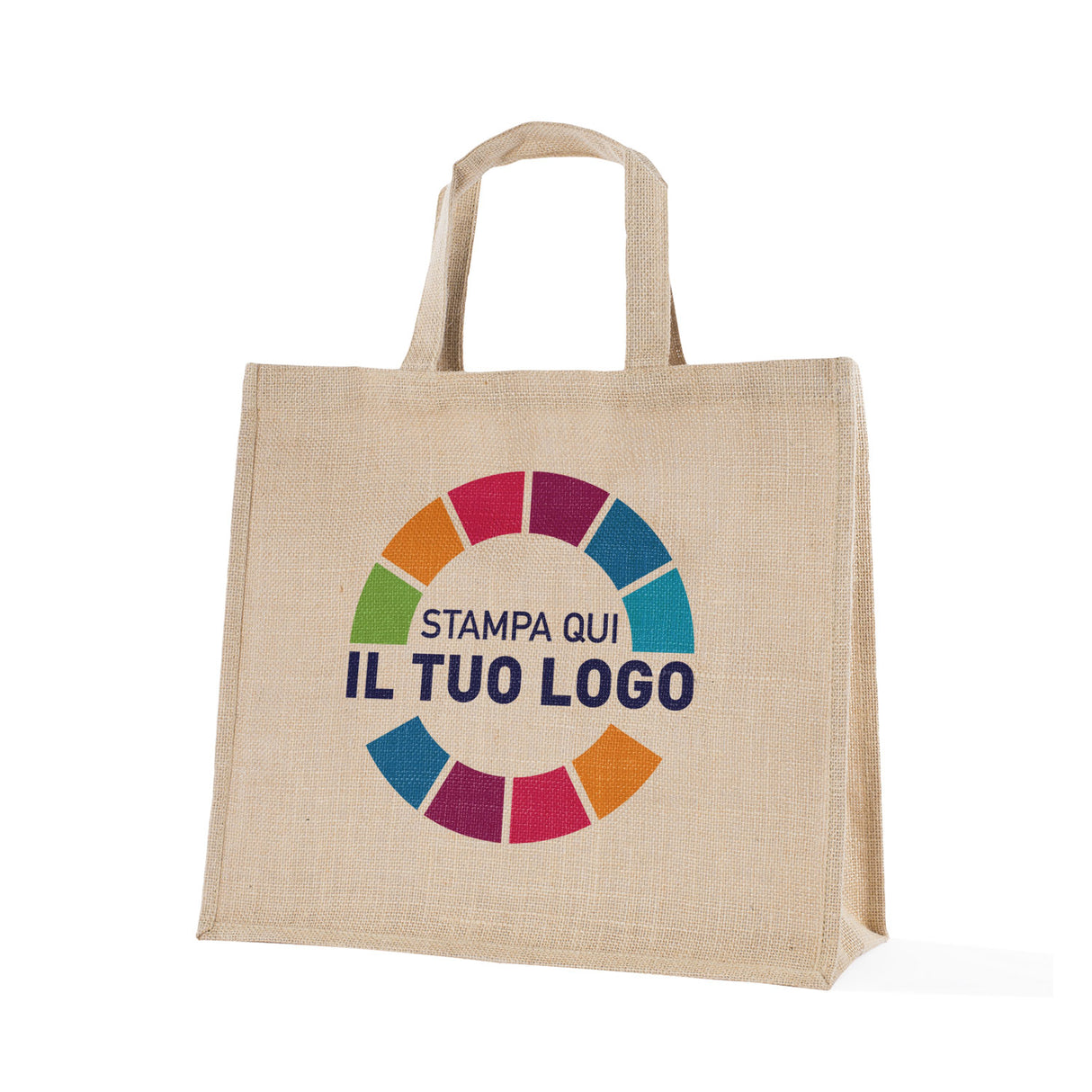 Shopper in Juta Personalizzabile con Manico Piatto