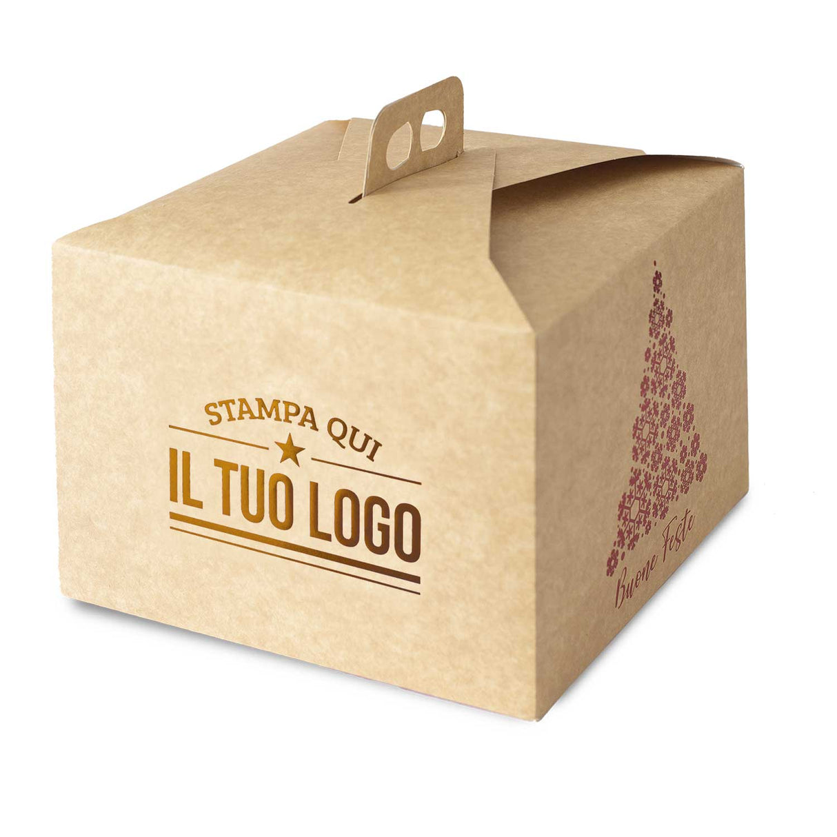 Portapanettone Basso Personalizzato Linea Albero 1 Kg