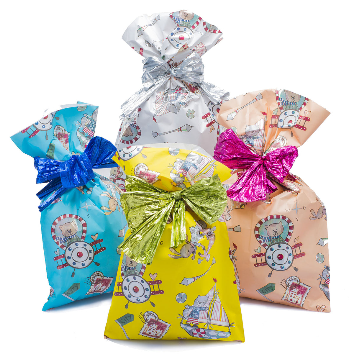 Sacchetti 12pz Regalo Carta Natale - (25,4x20x10,2 cm) Buste Regalo