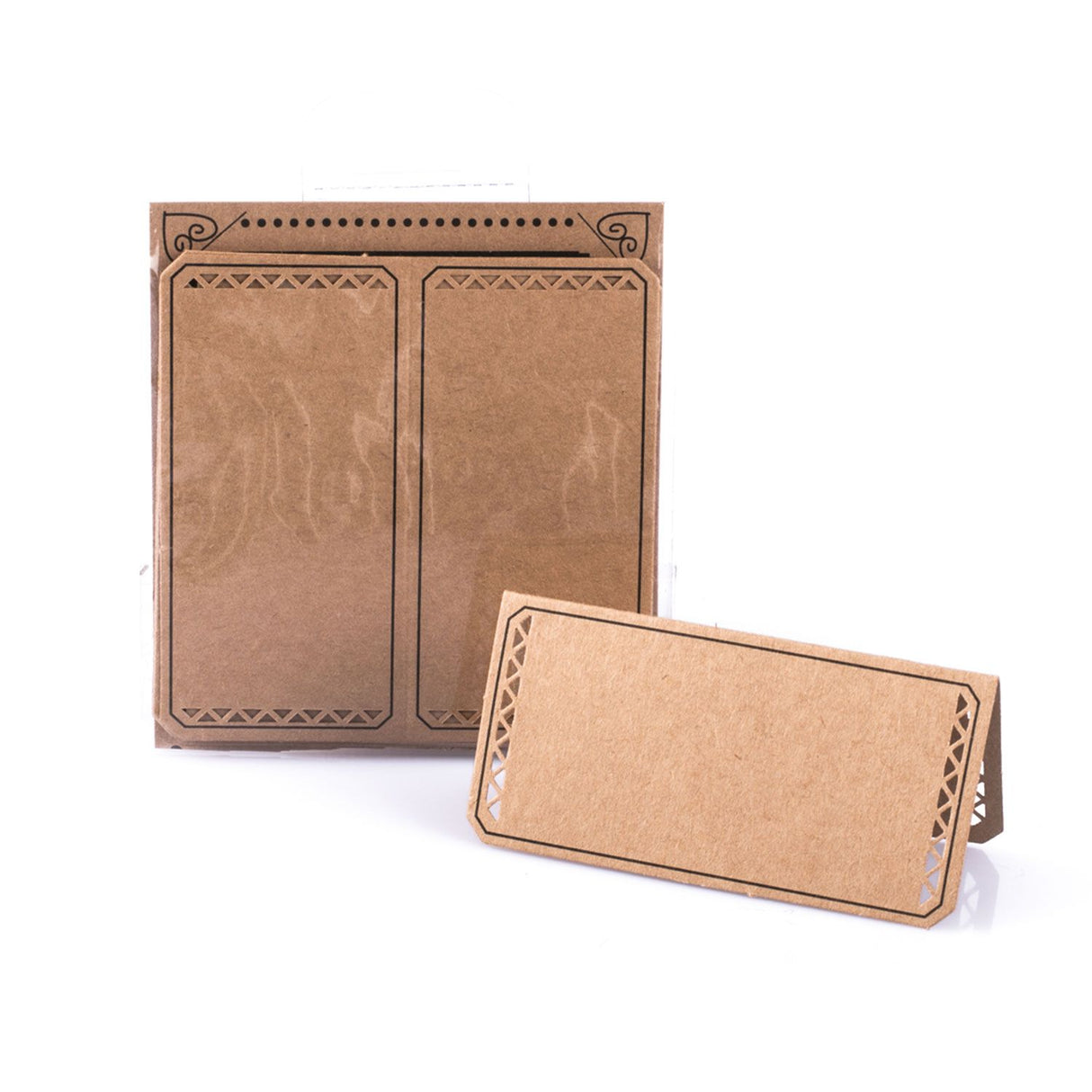 Cartellini Carta Kraft pieghevolii Avana