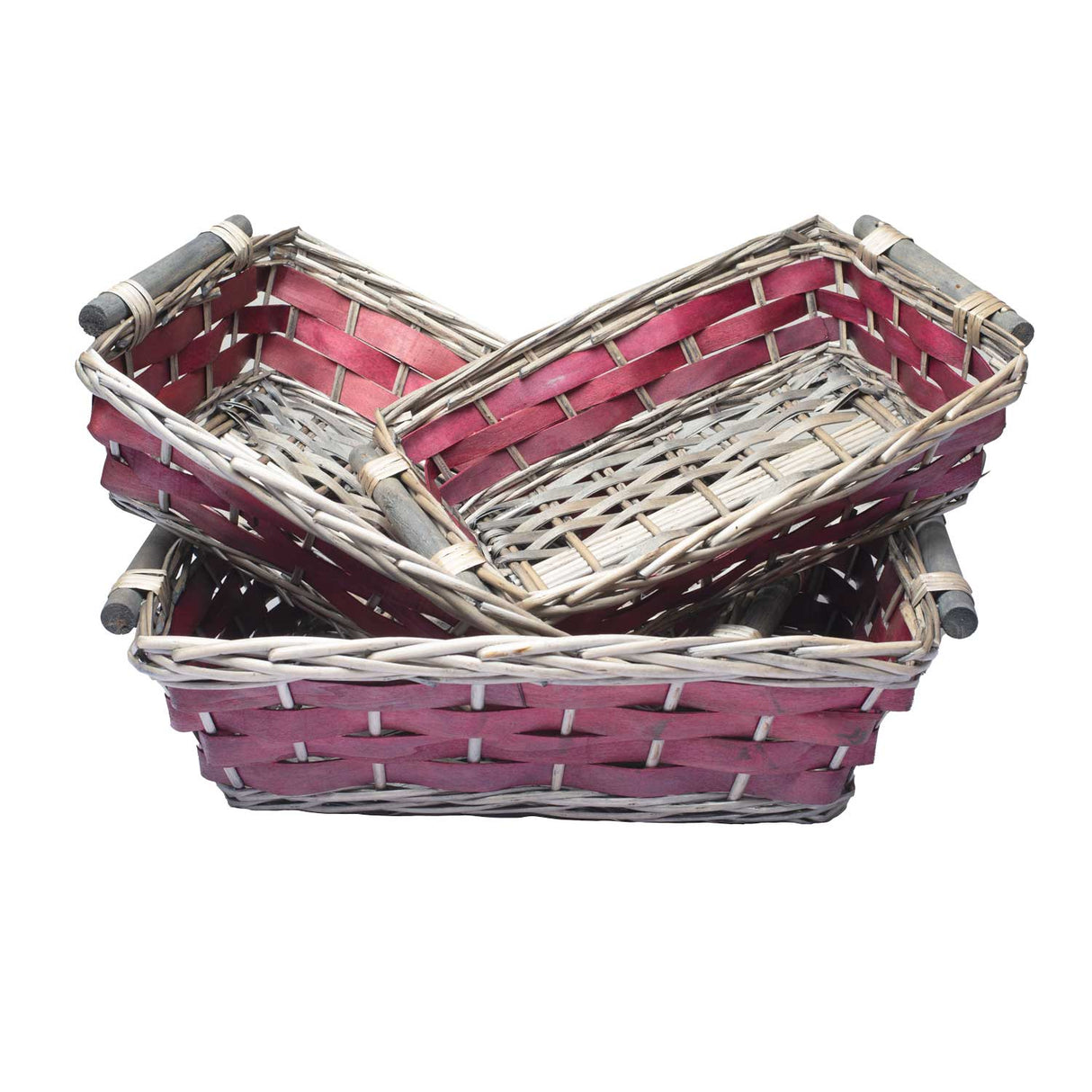 Set 3 Cesti Vimini con manico
