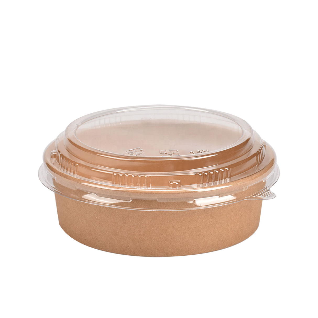 Contenitore Tondo Kraft con Coperchio in Plastica