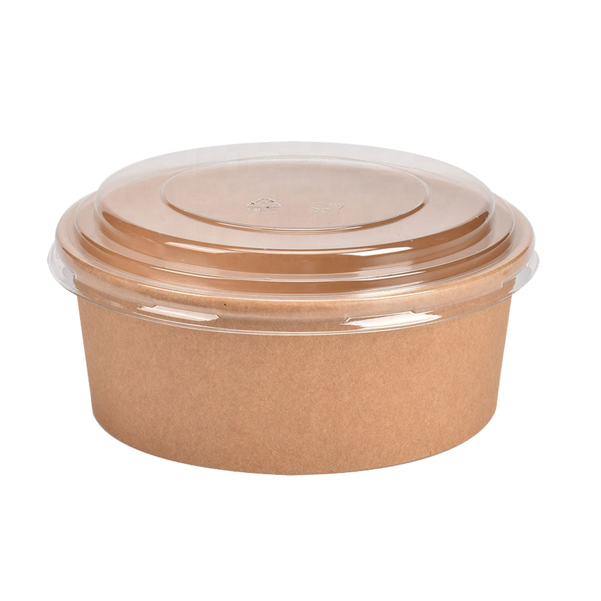 Contenitore Tondo Kraft con Coperchio in Plastica