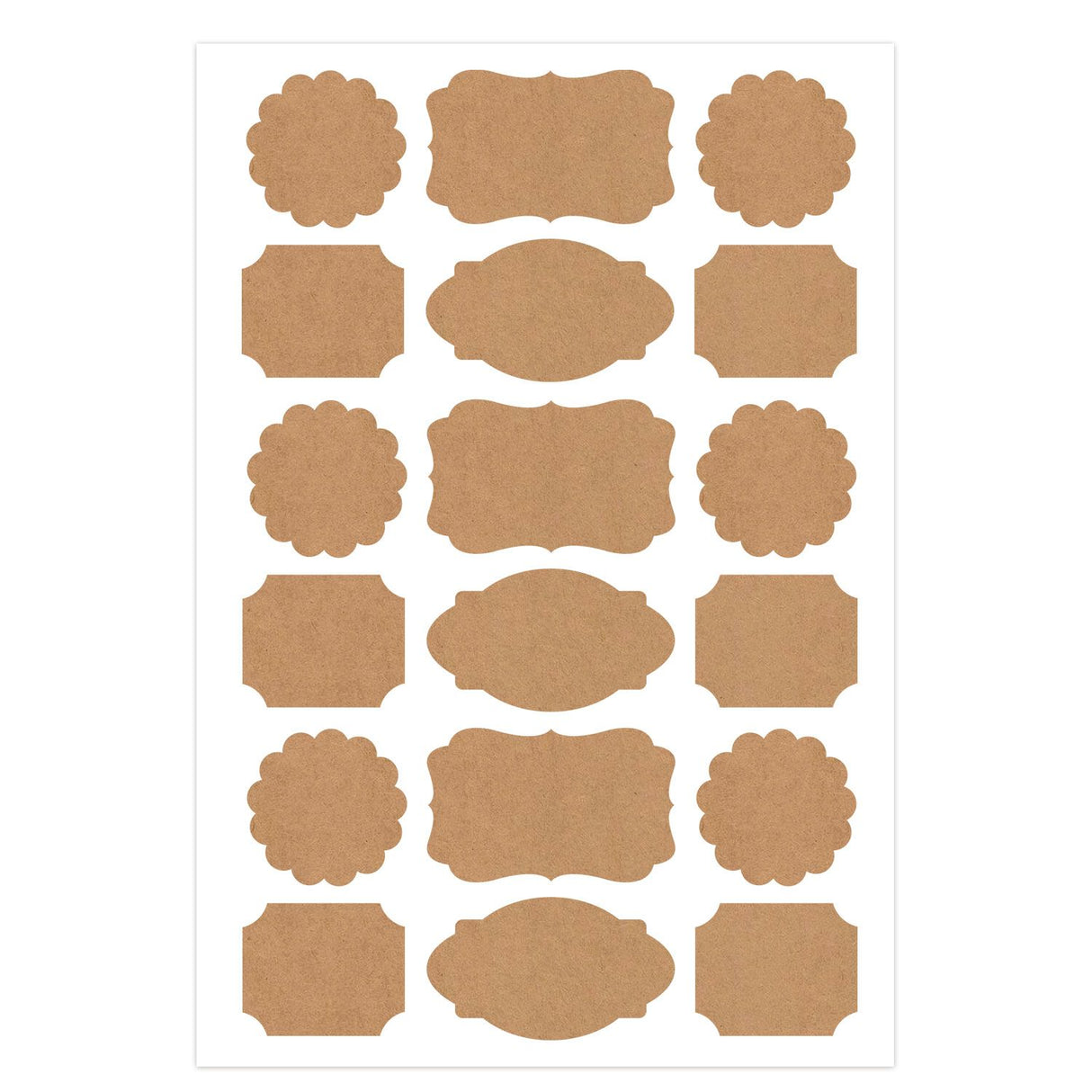 Etichetta Adesiva Kraft Sagomata Avana