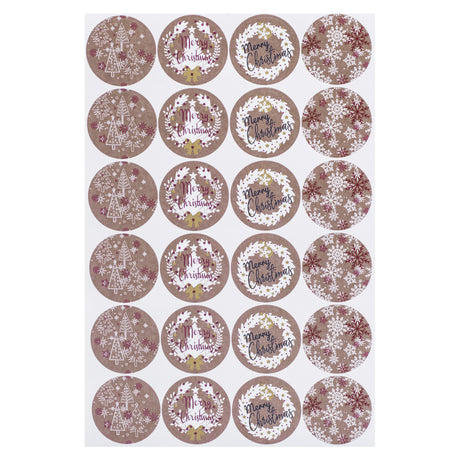 Etichette Adesive Christmas Kraft Mix
