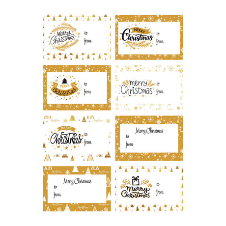 Etichette Adesive Merry Christmas Gold Mix