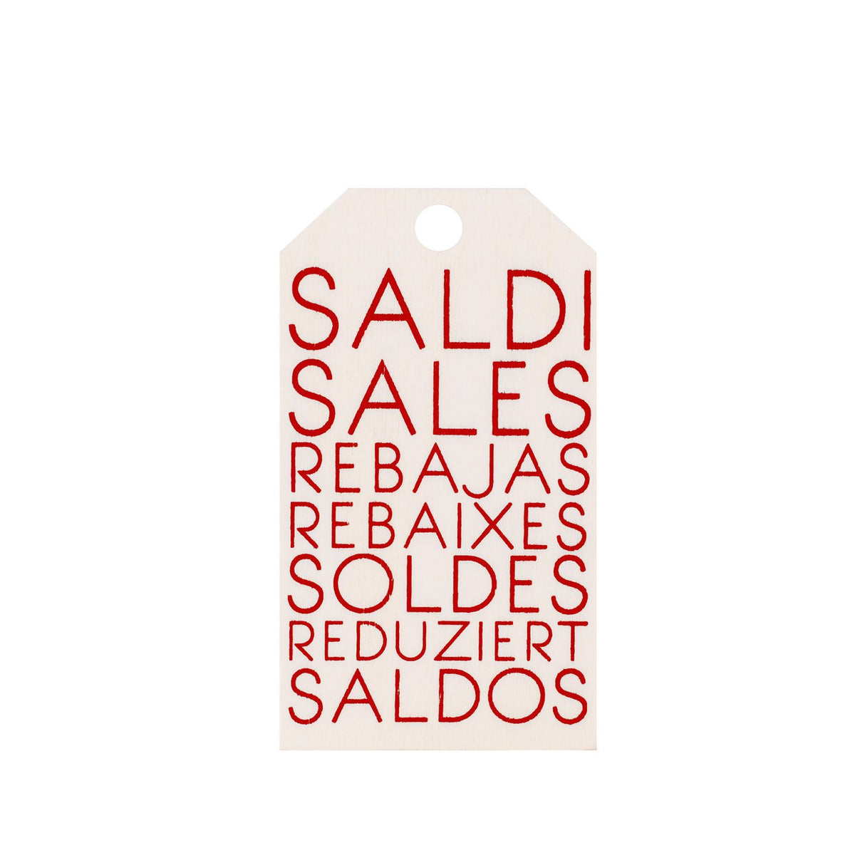Tag di Legno Scritta Saldi