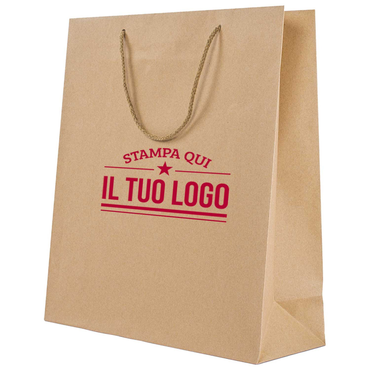 Shopper Kraft Lusso Personalizzata Stampa 1-2 Lati