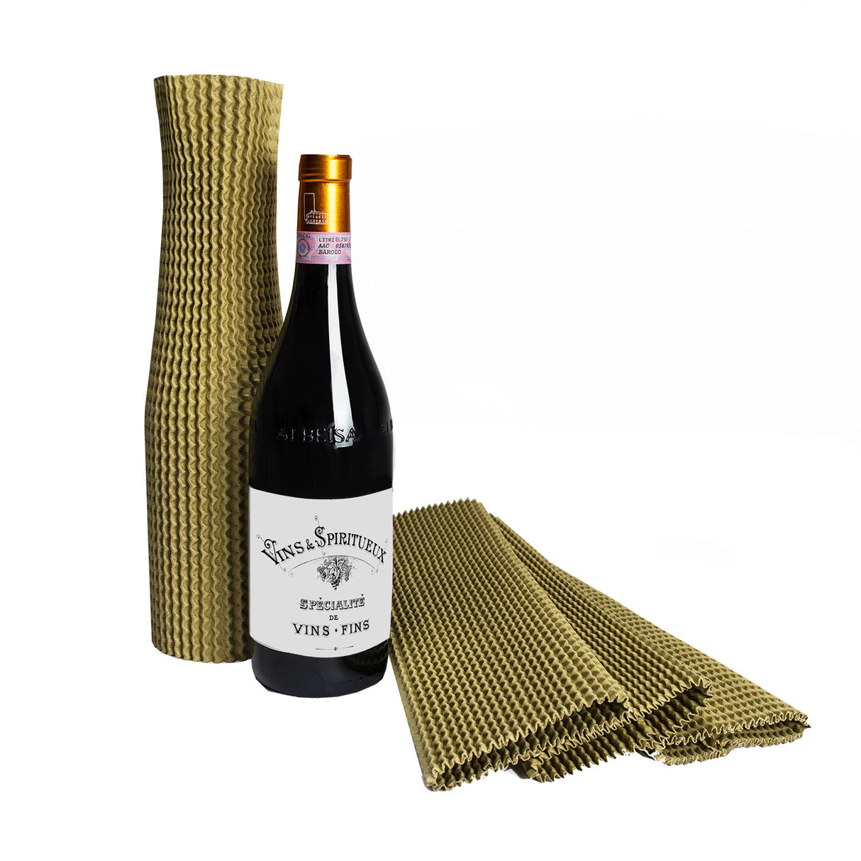 Manicotto in Cartone per Bottiglia Avana