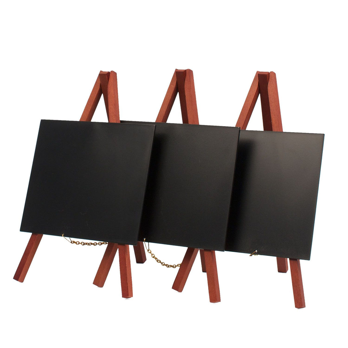 Set 3 Mini Lavagne da Tavolo con Cavalletto Mogano