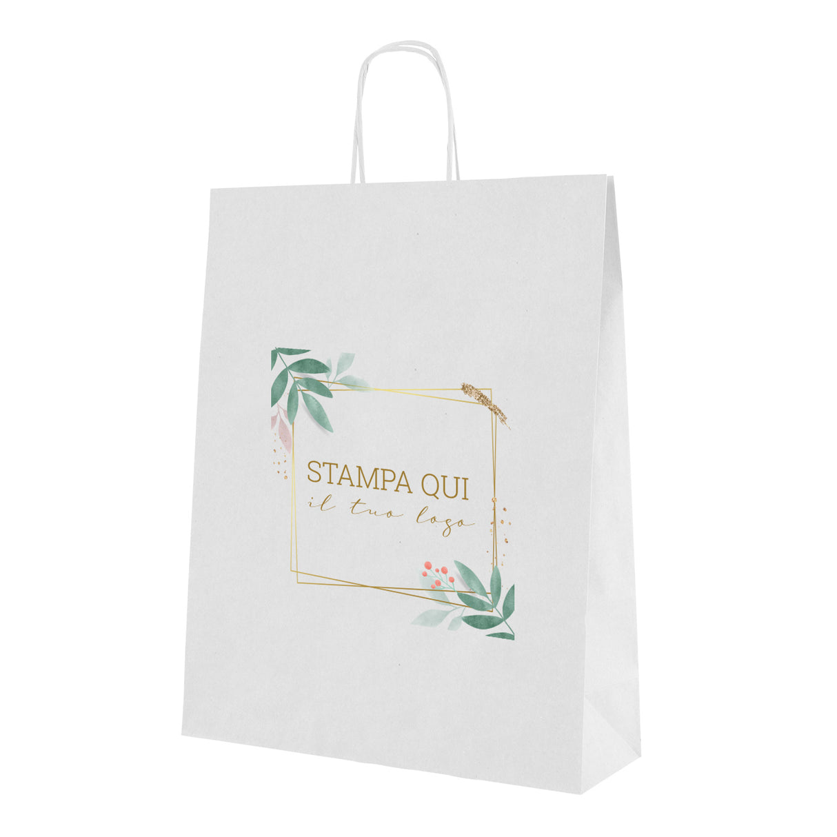 Shopper Frame Bianche Personalizzate 2 Lati manico in Cordino