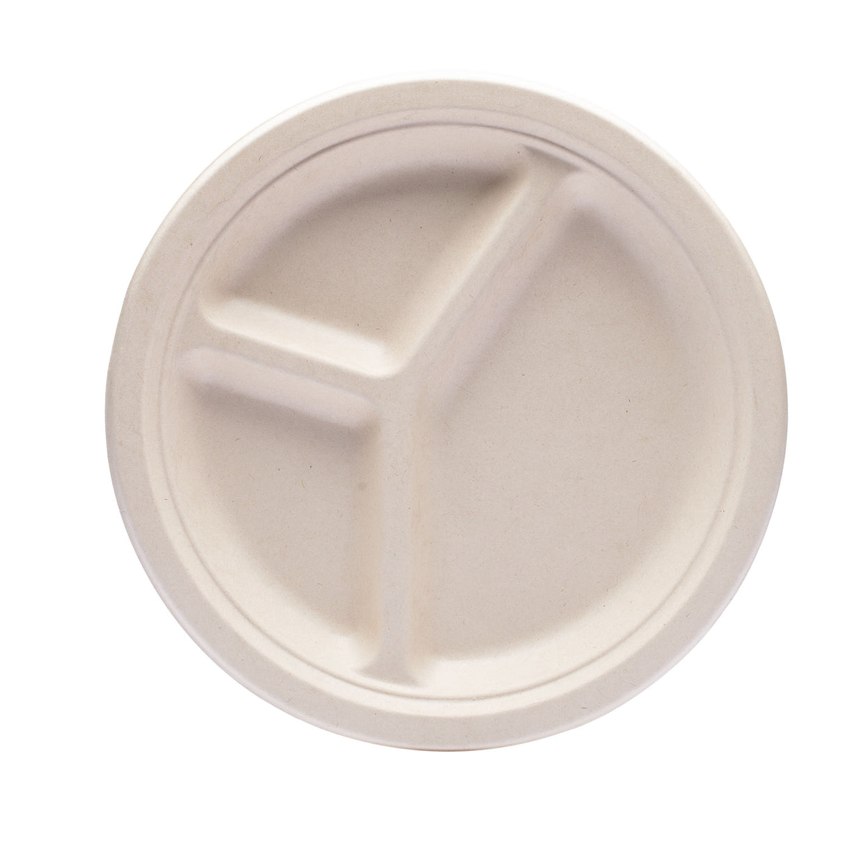 Piatto Triscomparto in Polpa di Cellulosa Naturale