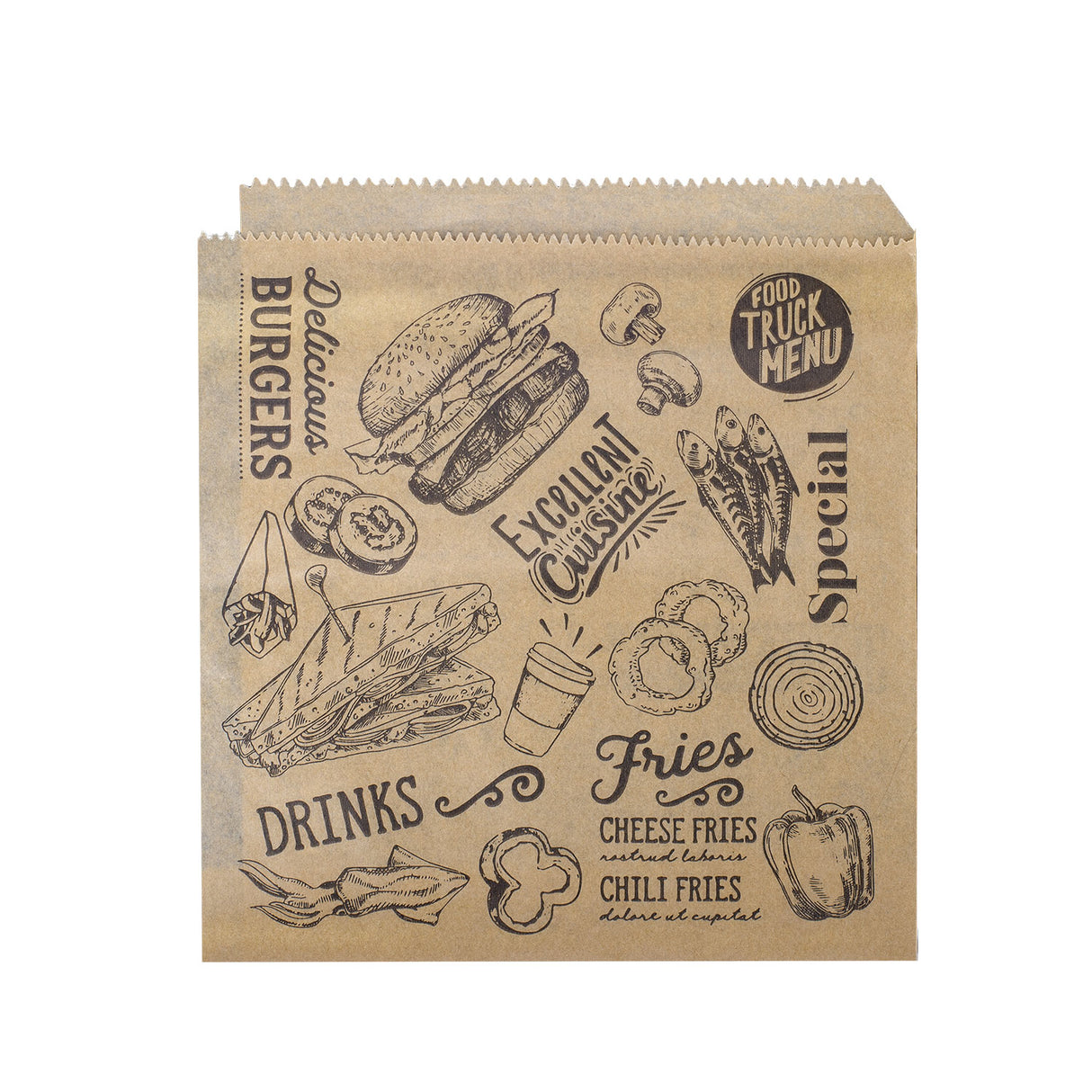 Sacchetto Porta Panino Aperto su Due Lati Stampato