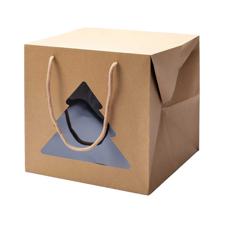 Bag Box Kraft Portapanettone con Finestra Albero