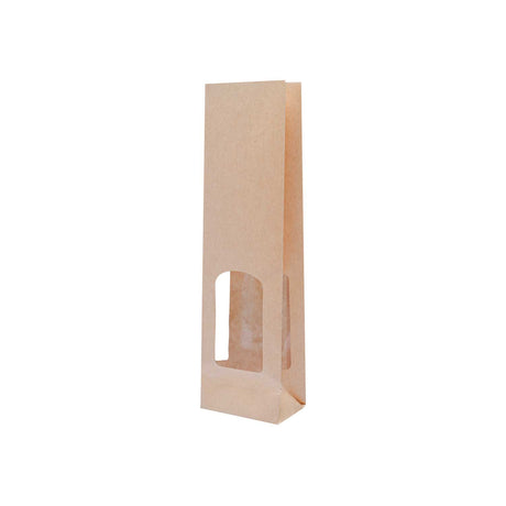 Sacchetti Carta Kraft Liscia con Finestra Avana