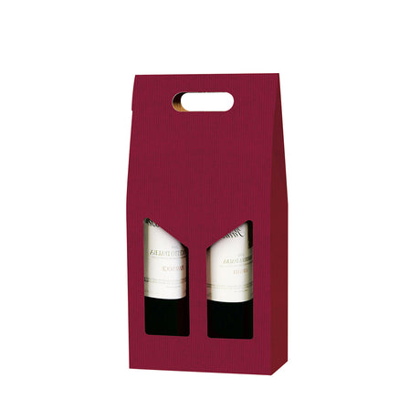 Scatola Porta Bottiglie Onda  linea Burgundy con finestra
