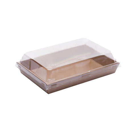 Scatole per Alimenti in Cartoncino con Coperchio in Plastica trasparente