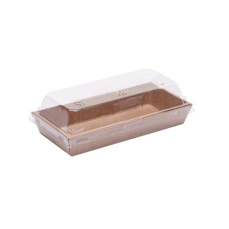 Scatole per Alimenti in Cartoncino con Coperchio in Plastica trasparente
