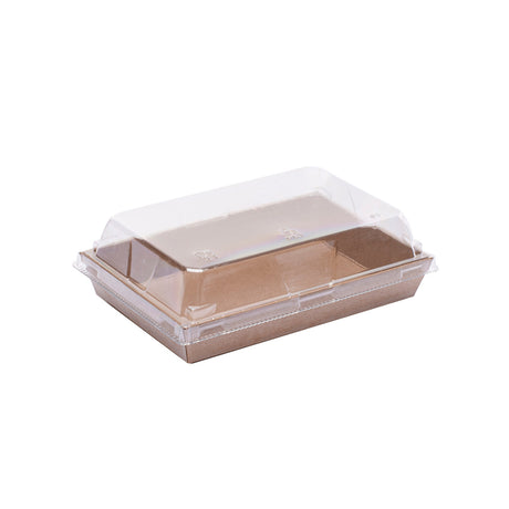 Scatole per Alimenti in Cartoncino con Coperchio in Plastica trasparente