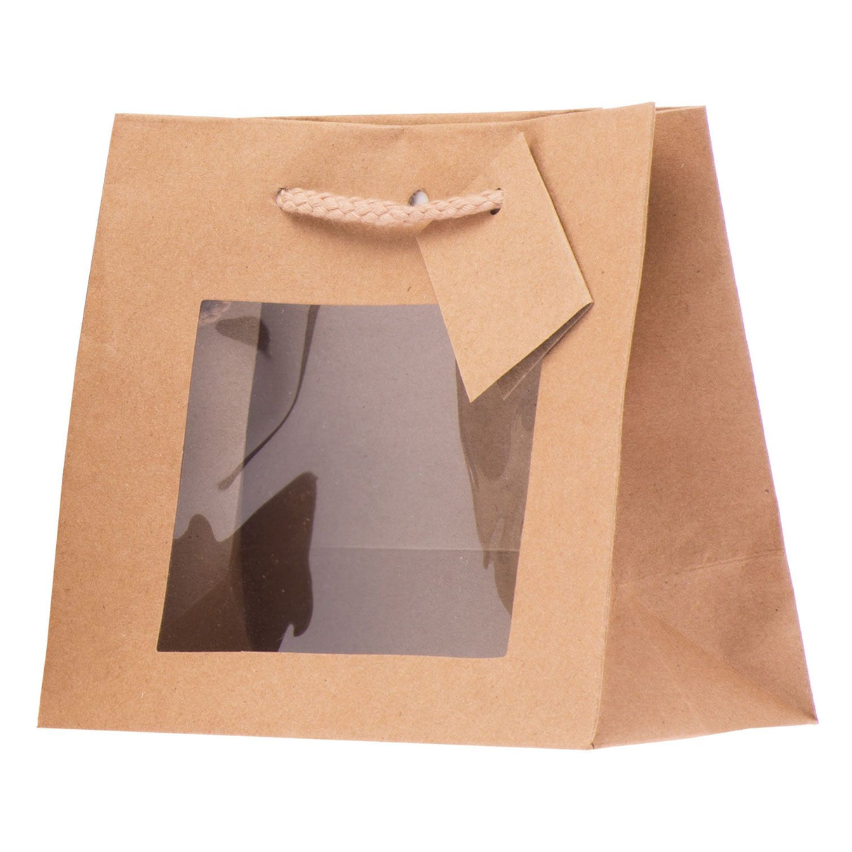Shopper Carta Kraft Lusso con Finestra Avana