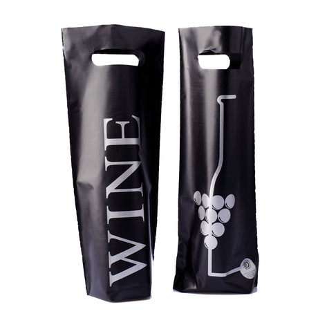 Shopper Plastica Wine con Stampa Fronte Retro Per Bottiglie
