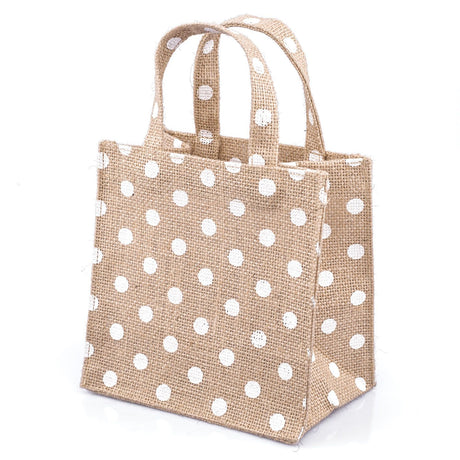 Shopper Juta a Pois Naturale