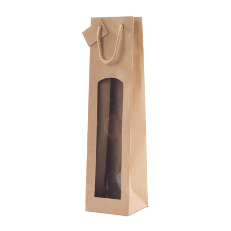 Shopper Natural Edition con Finestra Avana Per Bottiglie