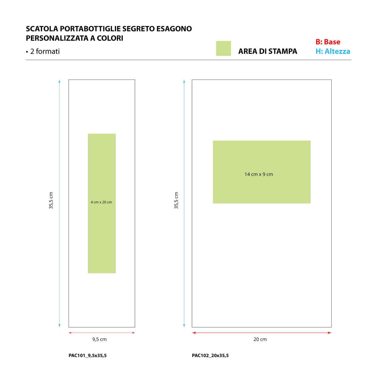 Scatola Portabottiglie Segreto Esagono Personalizzata a Colori