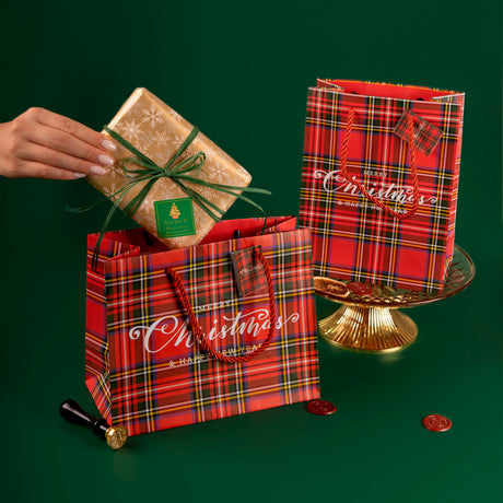 Buste Shopper Natalizie Fantasia Scozzese