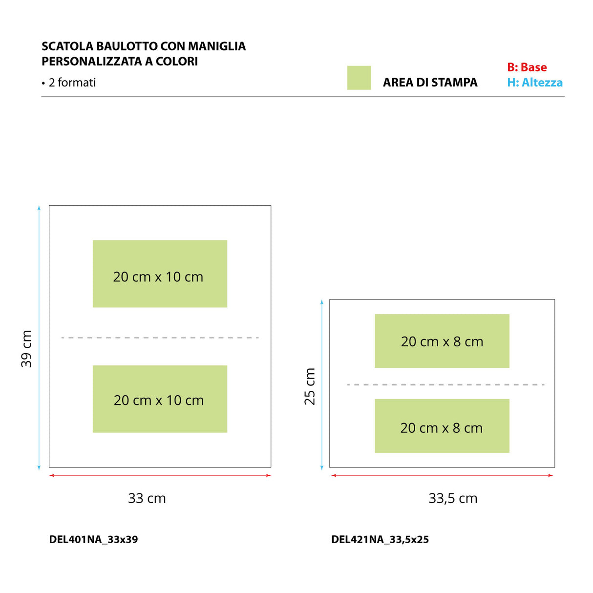 Scatola Baulotto con Maniglia, Personalizzata a Colori