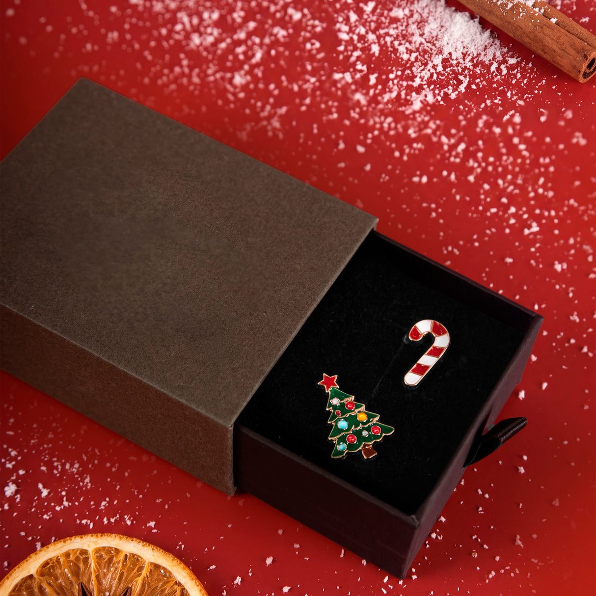 Écrin Bijoux Ouverture Frontale Gris et Noir