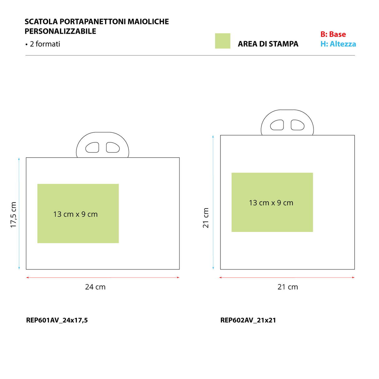 Scatola Portapanettoni Maioliche Personalizzabile, con Cordini Oro