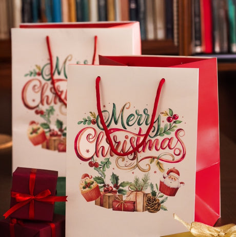Busta Shopper Merry Christmas Fondo Largo