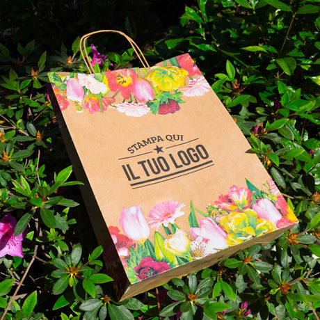 Buste Shopper Carta Fiori Personalizzabili