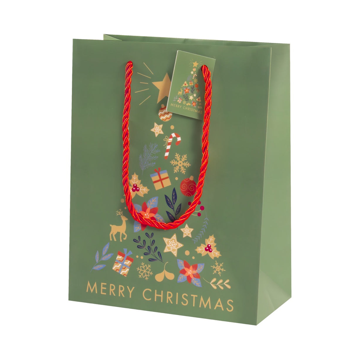 Buste Shopper Natalizie Fantasia Albero e Merry Christmas