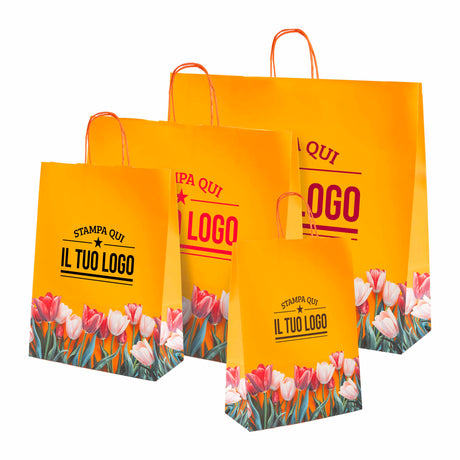 Shopper carta Tulipano Personalizzabile con cordino
