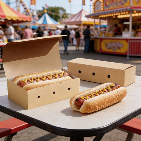 Porta Hot Dog Richiudibile in Cartoncino Kraft