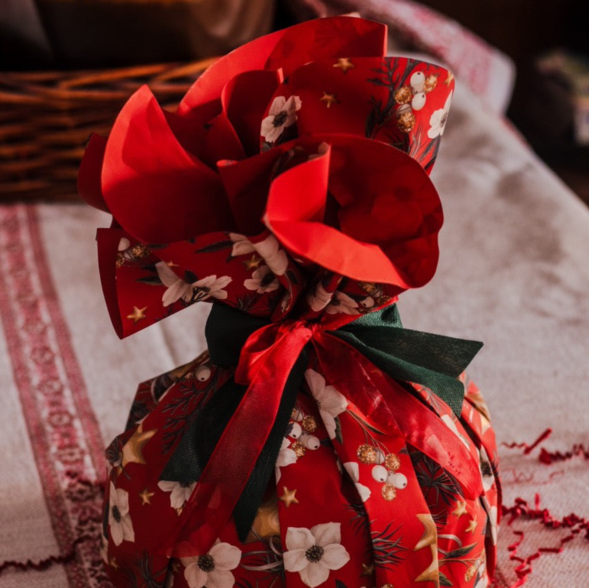Fogli Tondi per Panettoni Christmas Flower