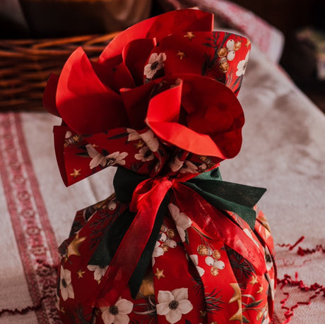 Fogli Tondi per Panettoni Christmas Flower
