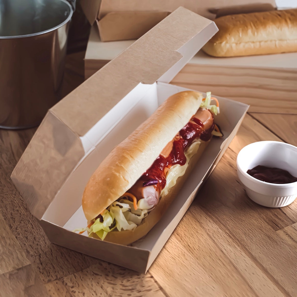 Contenitori per Hot Dog in cartone nano-micro naturale