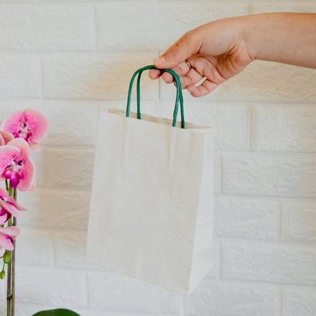 Buste Shopper Carta Erba con Manici in Carta Ritorta