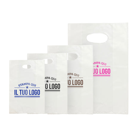 Shopper in Plastica Bianca Personalizzabile