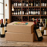 Coffret Porte-bouteilles Kraft Havane 1-2 Bouteilles Personnalisable