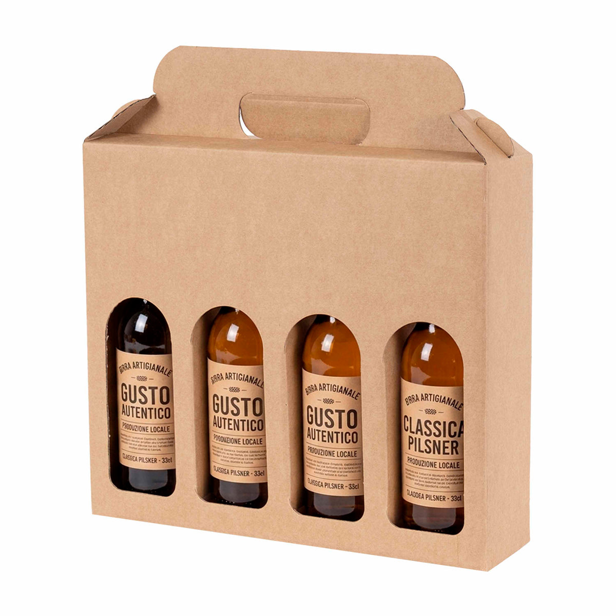 Scatola Kraft Portabottiglie Birra